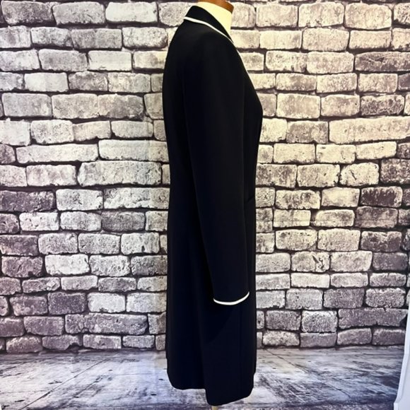 Ann Taylor Navy & White Long Sleeve Fully Lined Jacket Size 4 - Picture 8 of 9